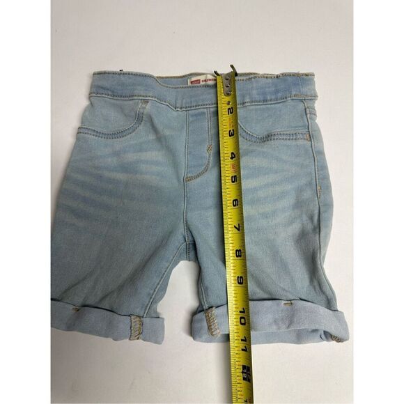 Levi's Girlfriend Midi Pull On Shorts Size Girl's Adjustable Size 5-6Y Sky Blue - Picture 7 of 8
